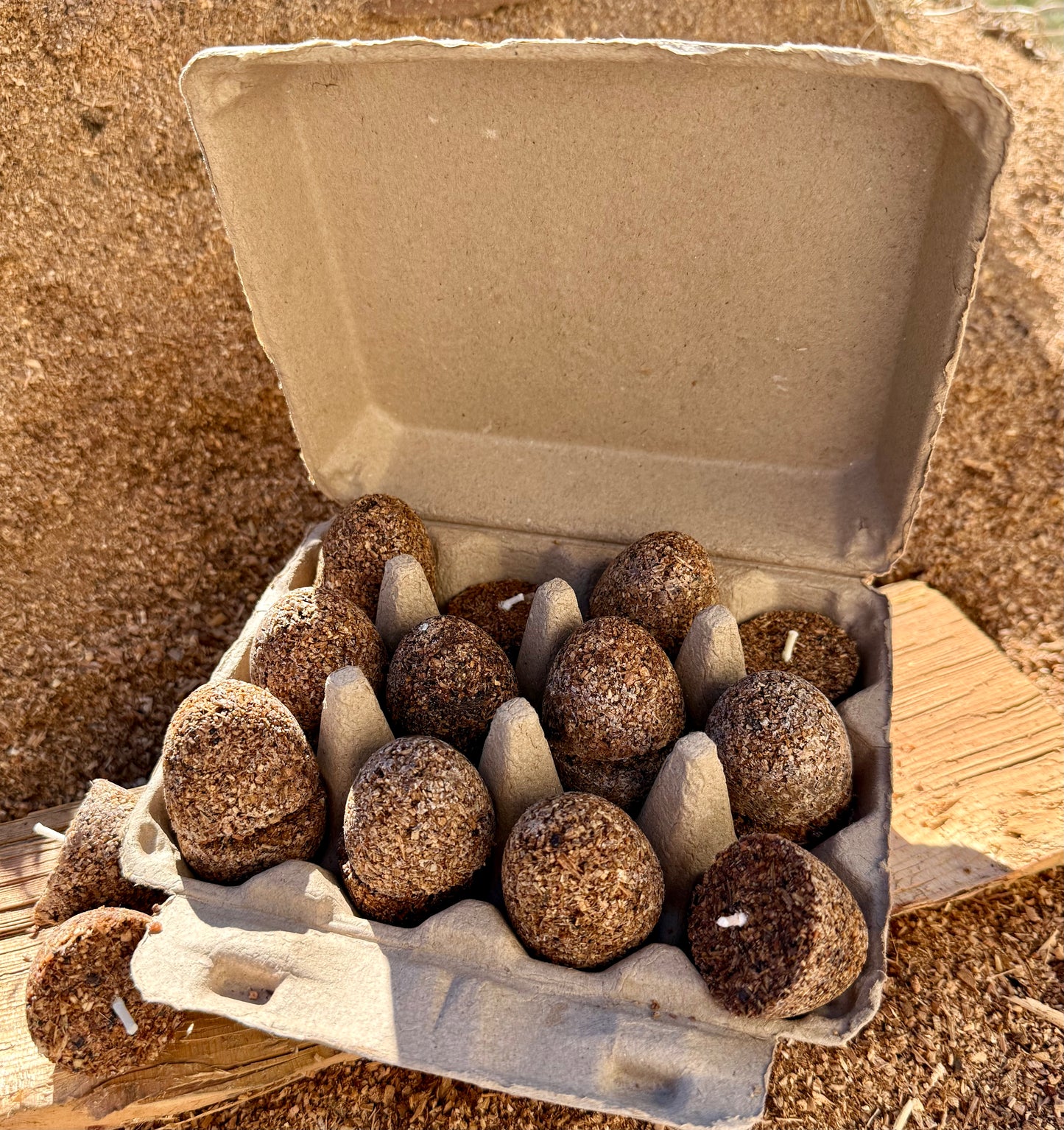 24 Fire Starters in Egg Carton