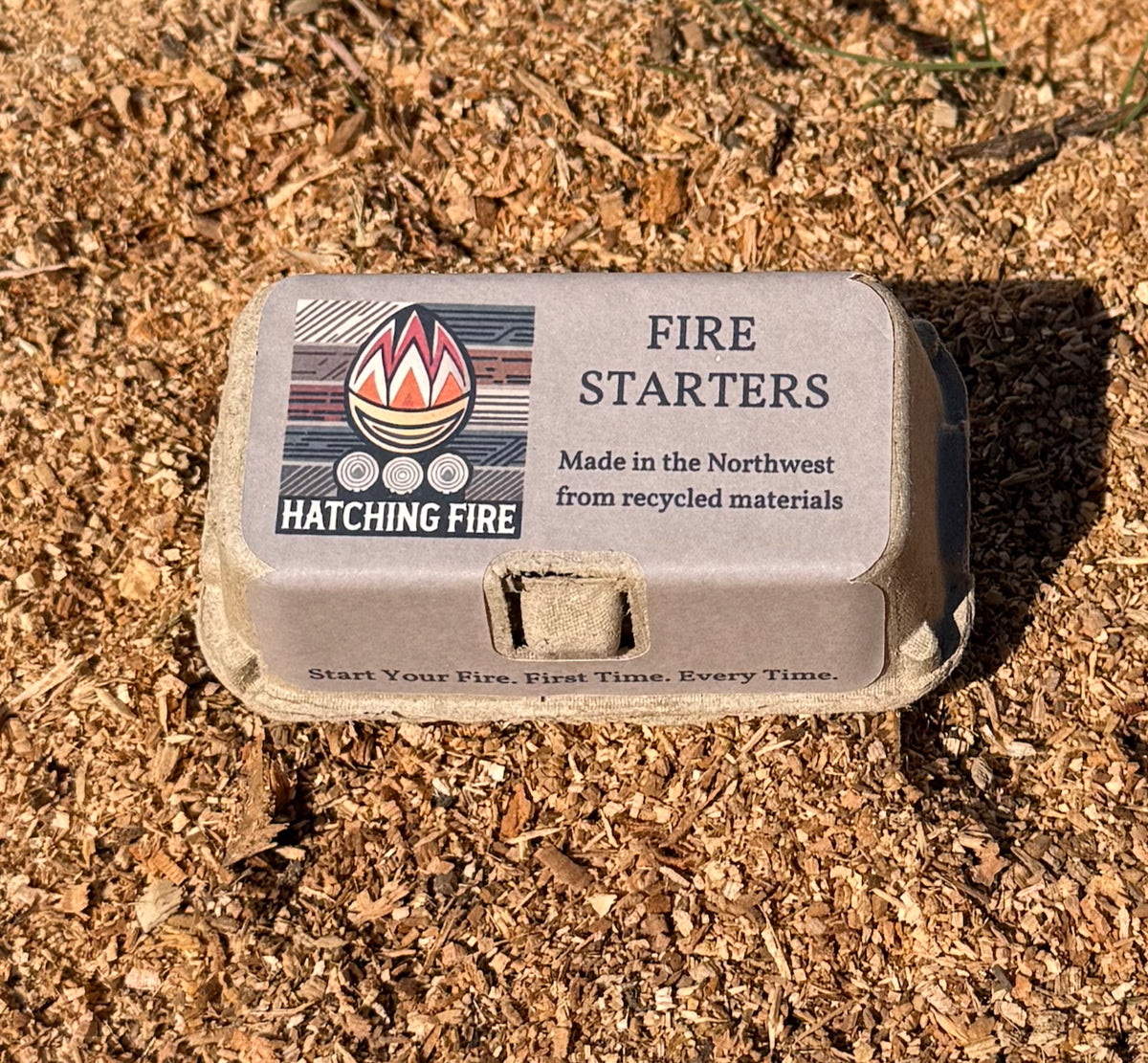 Four Fire Starters in Egg Carton