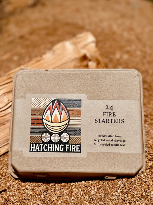 24 Fire Starters in Hatching Fire Egg Carton